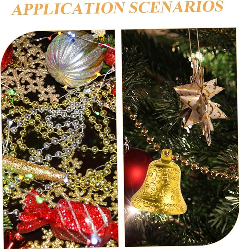 Golden Christmas Hanging Bells Ornaments 3pcs Set For Tree Holiday Decor Party Supplies - Image 4